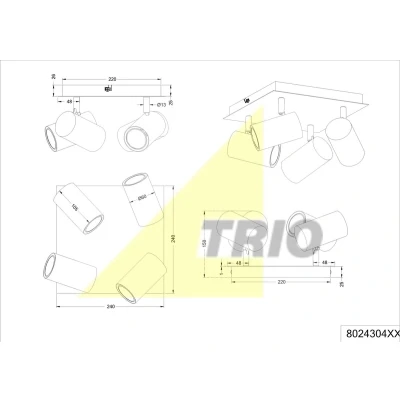 Afbeelding van TRIO MARLEY Spot Wit excl. 4x GU10 3W