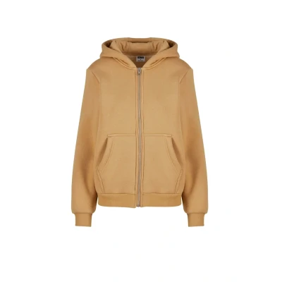 Afbeelding van Urban Classics Bonded Sherpa Sweater met rits, Dames, Maat: Large, Unionbeige