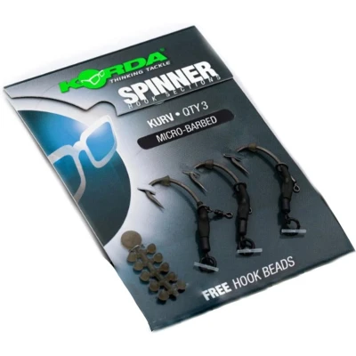 Afbeelding van Korda Spinner Hook Selections (3 pcs) Kurv Micro Barbed (incl Free Beads) Maat : Haak 6