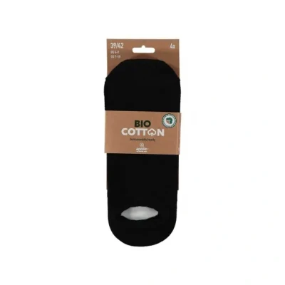 Afbeelding van Bio Cotton Sneaker Sokken Black 4 pack 000 43 46 Zwart