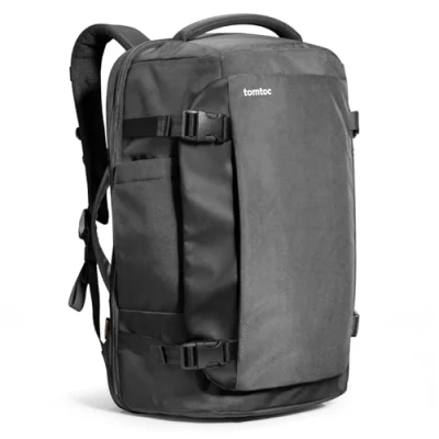Image de tomtoc sac à dos de voyage 40 l TSA Amical Autorisé pour ordinateur portable 15,6 17 pouces Imperméable Grand cabine Weekender Noir