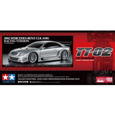 Afbeelding van Tamiya 1:10 RC auto Elektro Sportwagen 2002 Mercedes Benz CLK AMG Racin Brushed 4WD Bouwpakket TT 02