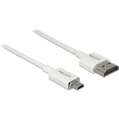 Afbeelding van Dunne Premium Micro HDMI kabel versie 2.0 (4K 60Hz) / wit 2 meter