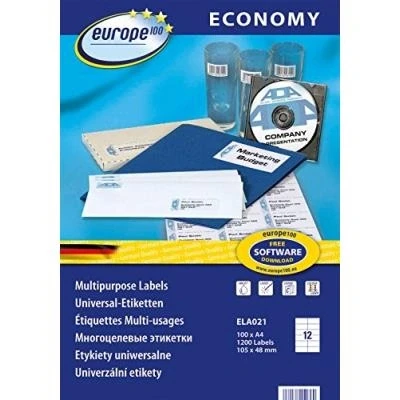Image de Europe 100 étiquettes pour inkjet laser copieur, 105x48mm averyzweck ela021