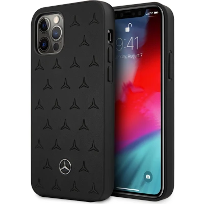 Afbeelding van Backcase hoesje geschikt voor iPhone 12 Pro Max Mercedes Benz Effen Zwart Leer