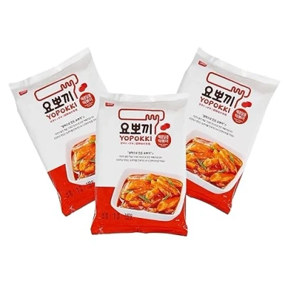 Afbeelding van Yopokki 3 zakjes zoete en zure Koreaanse rijstcake Tteokbokki OG ASIA x 140 g