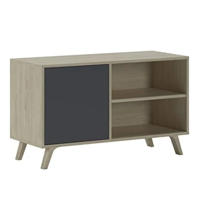 Afbeelding van Skraut Home TV meubel woonkamer 57 x 95 40 cm Geschikt voor 32/40&quot; Model Wind 100 Puccini Draaideur Grijs