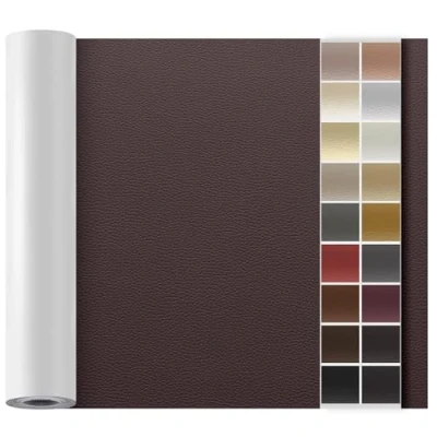 Afbeelding van OAZ Kunstlederen reparatieset, zelfklevend, 90 x 200 cm, kunstleer, zelfklevende patch voor autostoelen, meubels, bank, tassen, donkerbruin