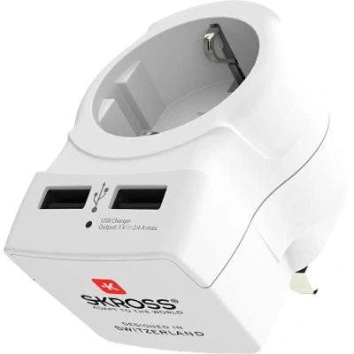 Afbeelding van Adapter Skross 1500280 USB x 2 Europees Verenigd Koninkrijk
