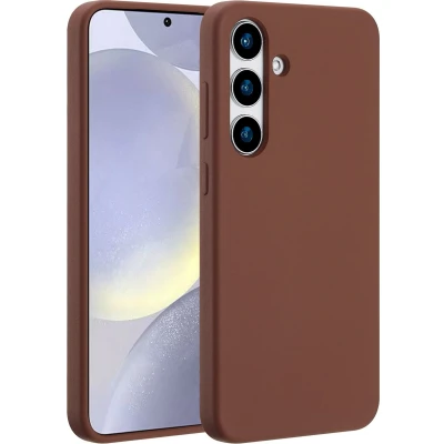 Afbeelding van Accezz Hoesje Geschikt voor Samsung Galaxy S25 Plus Siliconen Liquid Silicone Backcover MagSafe bruin