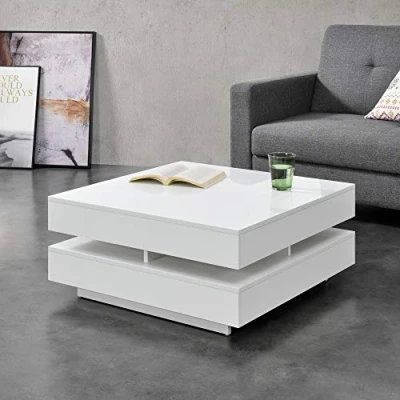 Afbeelding van Salontafel Annaba vierkant 75x75x35,5 cm wit