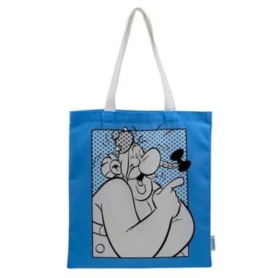 Afbeelding van Boodschappentas Obelix Blauw Zwart&amp;Wit Afbeelding 40x39cm