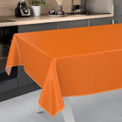 Afbeelding van Afwasbaar tafelzeil, tuintafelkleed, voor binnen en buiten, 200 x 140 cm, met zoom, oranje