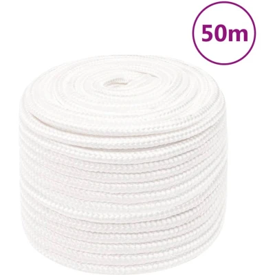 Afbeelding van vidaXL Boottouw 14 mm 50 m polypropyleen volwit