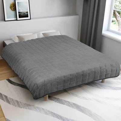 Image de Couverture lestée 150x200 cm bicolore gris clair et 9 kg IDMarket