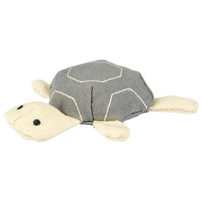 Afbeelding van Flamingo Natural Fun Schildpad Kattenspeelgoed 11 cm Grijs Beige