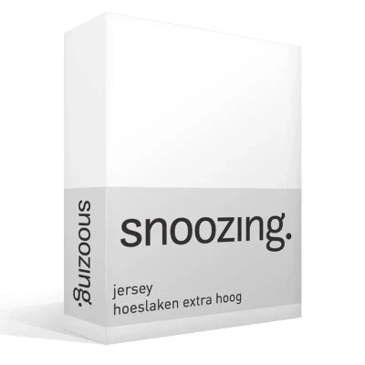 Afbeelding van Snoozing Jersey Hoeslaken Lits jumeaux 180x200 cm Wit