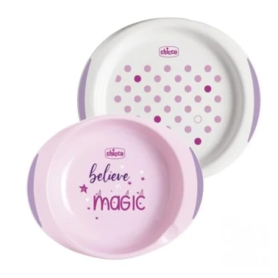 Afbeelding van Chicco Bordenset Meisjes 24 Cm Polypropyleen Roze/paars 2 delig