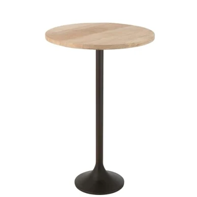 Afbeelding van J Line bartafel Metaal/Mango hout naturel/zwart