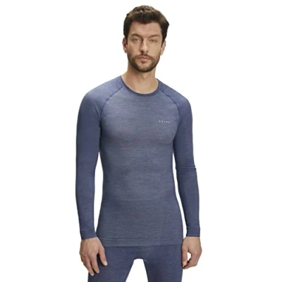 Afbeelding van FALKE heren lange mouw shirt Wool Tech Light thermoshirt blauw (capitain) Maat: L