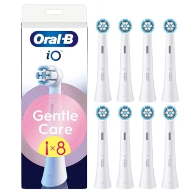 Afbeelding van Oral B, Borstels + opzetstukken, B iO Series Gentle Care Replacement Brush Heads White 8 count (8 x)