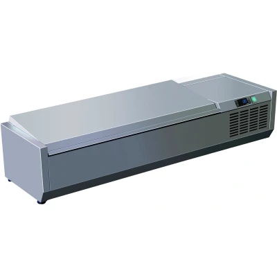 Afbeelding van Koel opzetvitrine RVS deksel 4x 1/3GN (H)28x(B)120x(D)39,5