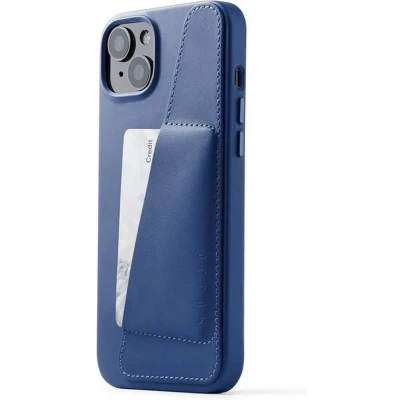 Afbeelding van MUJJO Leather Wallet Case With MagSafe iPhone 14 / 15 Plus blue CL 032 BL