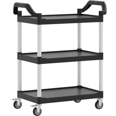 Afbeelding van Trolley 3 laags 81x41x92 cm aluminium zwart