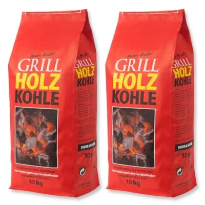 Afbeelding van 20 kg hoogwaardige houtskool 100% Made in Germany houtskoolbriketten voor kogelbarbecue, houtskoolgrill, rookoven,