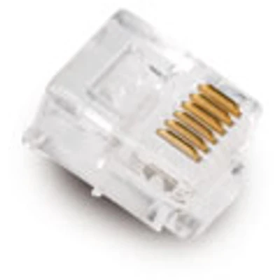 Afbeelding van RJ12 krimp connector (6P6C) voor platte telefoonkabel per stuk / transparant