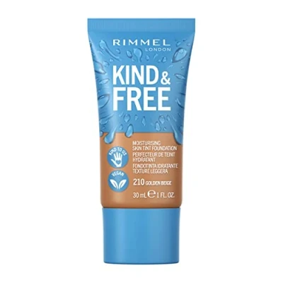 Afbeelding van 1+1 gratis: Rimmel KIND &amp; FREE Vegan Foundation 210 Golden Beige 30 ml