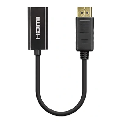 Afbeelding van Manhattan 153713 DisplayPort Adapter [1x HDMI bus 1x stekker] Zwart 15 cm