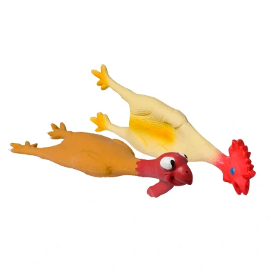 Afbeelding van Adori Latex Toy Kip Met Pieper Hondenspeelgoed 42 cm Assorti