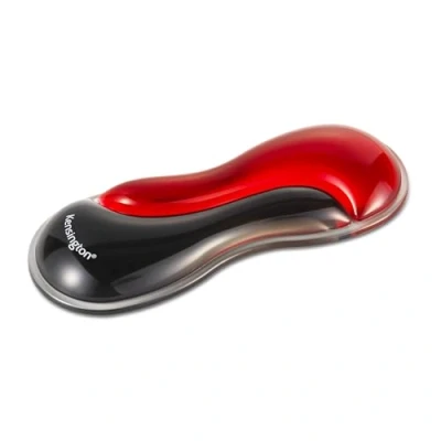 Afbeelding van Kensington Dunne gel muis polssteun met laag profiel en controlebal, ergonomische ondersteuning voor pijnverlichting, comfortabele antislip gel, rood, 19,2 x 7,2 2,2 cm