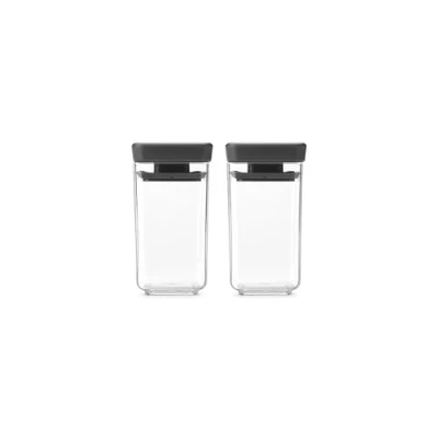 Afbeelding van Brabantia Tasty+ Stapelbare Voorraadpot Set Van 2 Antraciet