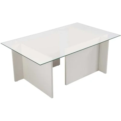 Afbeelding van Asir Salontafel wit hout 105 x 65 40 cm