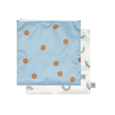 Image de LÄSSIG Sac de rangement réutilisable à goûter 2 pièces/Snack Bag Happy Rascals Smile