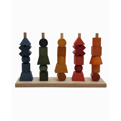 Afbeelding van Wooden Story Houten stapelfiguren regenboog