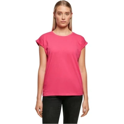Afbeelding van Damesshirt met ronde hals en omgeslagen mouw Hibiscus Pink 3XL