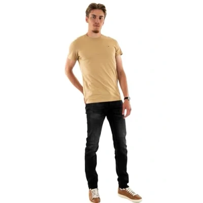 Image de Tommy Jeans T shirt S/S pour homme, Beige (doré doux), XXS