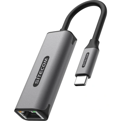 Afbeelding van Sitecom Adapter Pro Usb c Naar Ethernet 2.5 Gbit Zilver / Zwart (ad 1006)