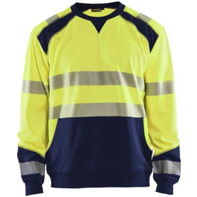 Afbeelding van Blaklader Sweatshirt High Vis 3541 2528 Geel/Marineblauw XXL