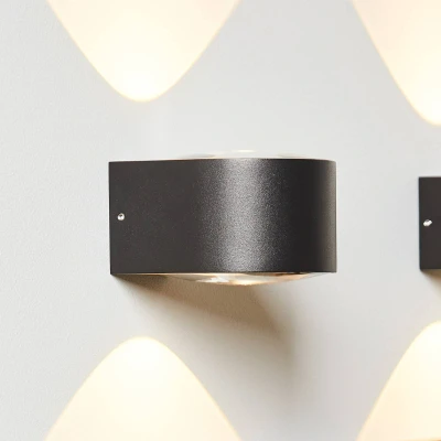 Afbeelding van LOOM DESIGN Frey LED wandlamp IP65 2x6W zwart
