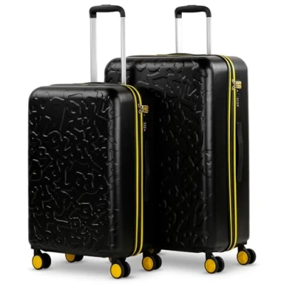 Afbeelding van Lois Koffers. Set van stevige koffer met 4 wielen grote koffer, vliegtuig, bagage voor op reis. reiskoffer. Combinatieslot 171100, zwart, Sporten.