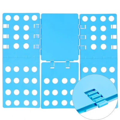 Afbeelding van Relaxdays Vouwplank 68 x 57 cm kledingvouwer vouwhulp t shirts en hemden flexibel blauw