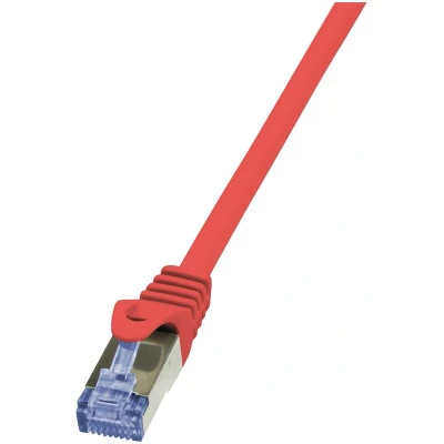 Afbeelding van LogiLink CQ3044S RJ45 Netwerkkabel, patchkabel CAT 6A S/FTP 1.50 m Rood Vlambestendig, Snagless 1 stuk(s)