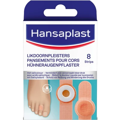 Afbeelding van Hansaplast Likdoornpleisters Pleisters Voet Verzorging Likdoorn Eksteroog Pleister Eeltpit 2x8 Stuks Voordeelverpakking