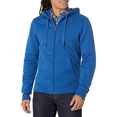 Image de Amazon Essentials Sweat shirt à capuche en polaire avec fermeture éclair intégrale (grandes tailles disponibles) Men&#039;s, Bleu, S