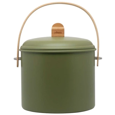 Afbeelding van Pebbly Compostemmer Metal/bamboo + Koolstof Filter Groen