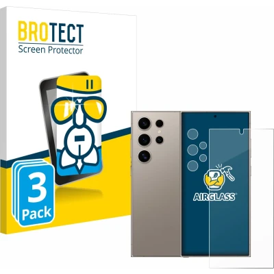 Afbeelding van BROTECT Screenprotector voor Samsung Galaxy S24 Ultra (case friendly) (Voor+Camera) Folie Beschermfolie Beschermglas transparant (3 Stuks)